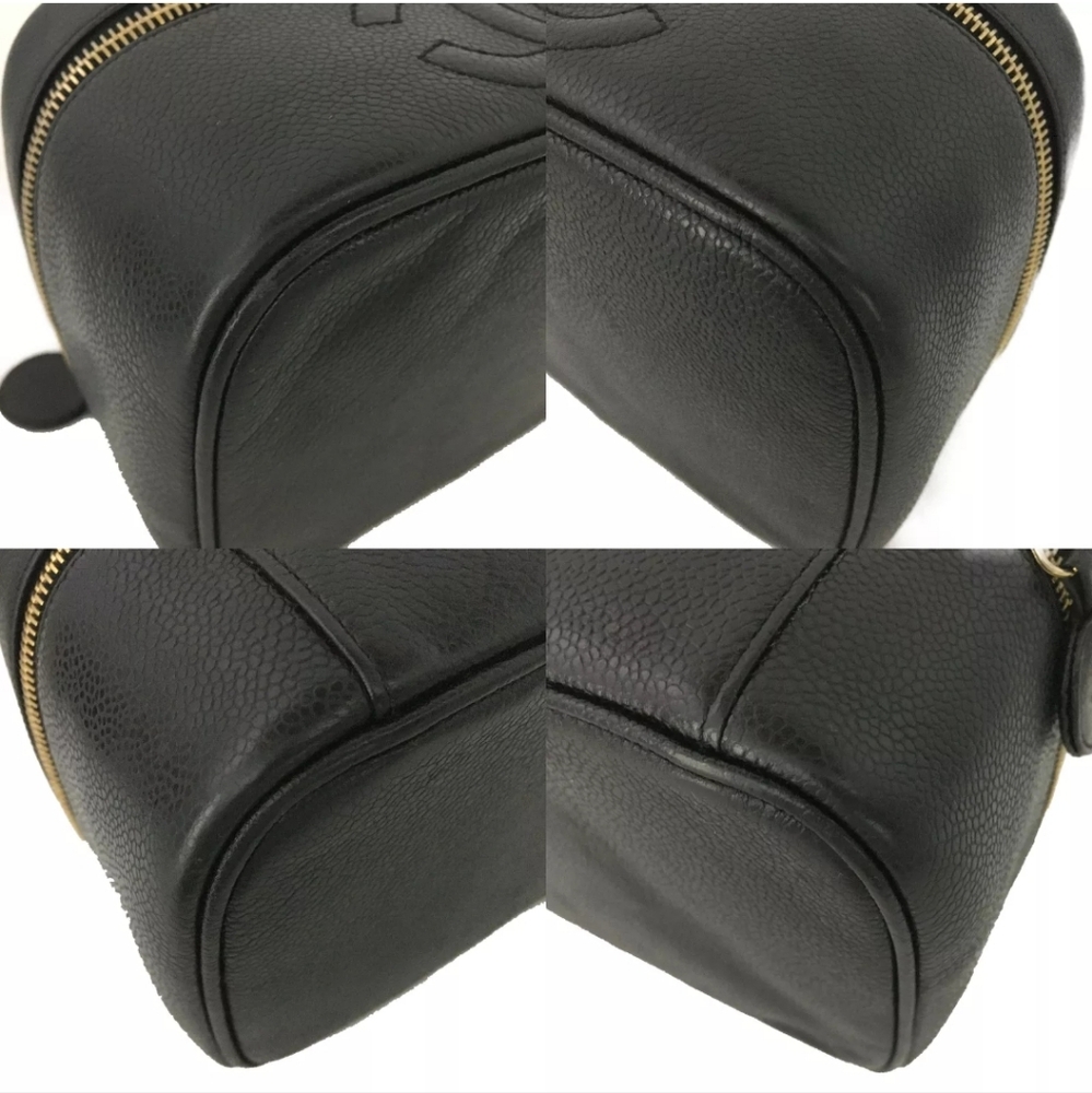 CHANEL CC Logo Grained Calfskin Cosmetics Vanity Hand Bag - Picture 8 of 12